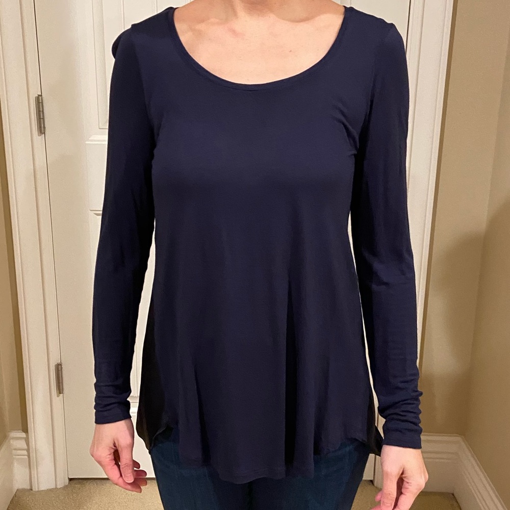 Club Monaco Long Sleeve Top With Open Back